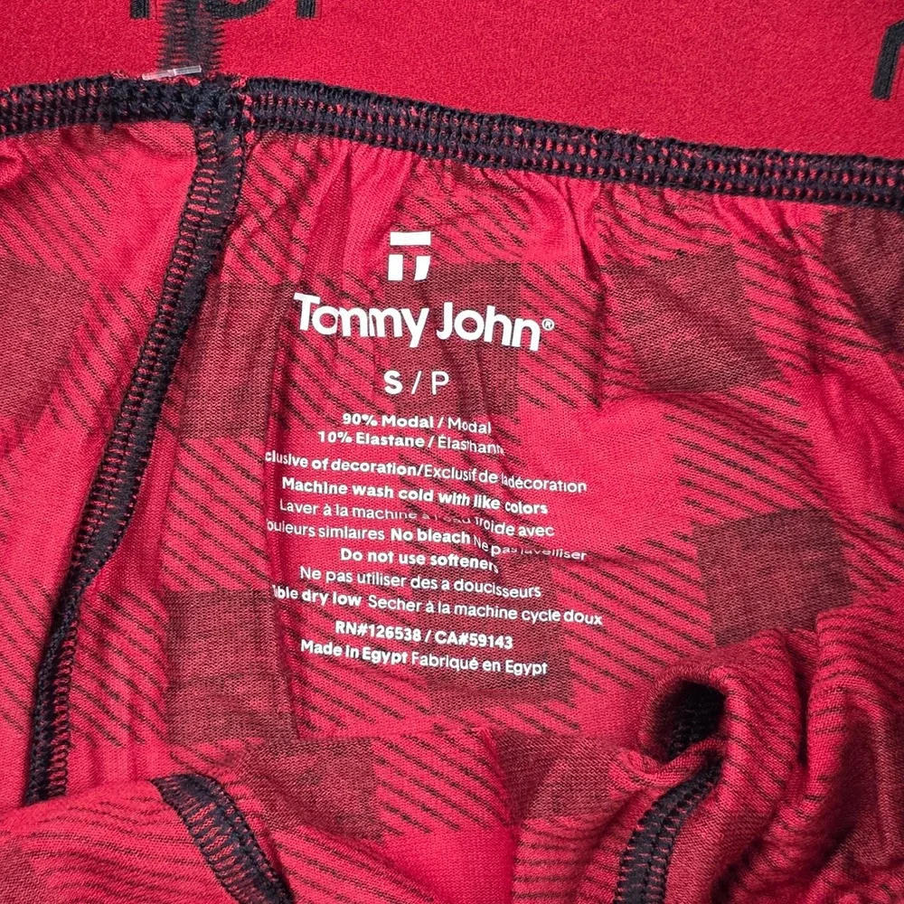 Tommy John Mens Sleep Short Red Black Buffalo Plaid‎ Checkered Modal Size S NWT